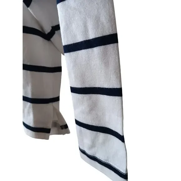 New Old Navy Mariner Stripe Long Sleeve Top 2X Navy White 100% Cotton - Picture 7 of 13